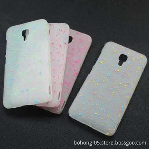 PC case for Samsung I9500, transparent with glow spray raindrop printing